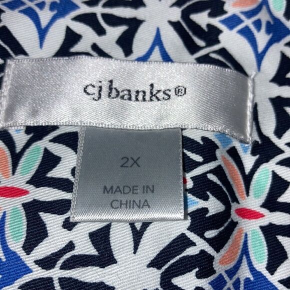 CJ Banks Size 2X 3/4 Sleeve Cotton Spandex Blend Button Down Dragonfly Jacket - Picture 4 of 4